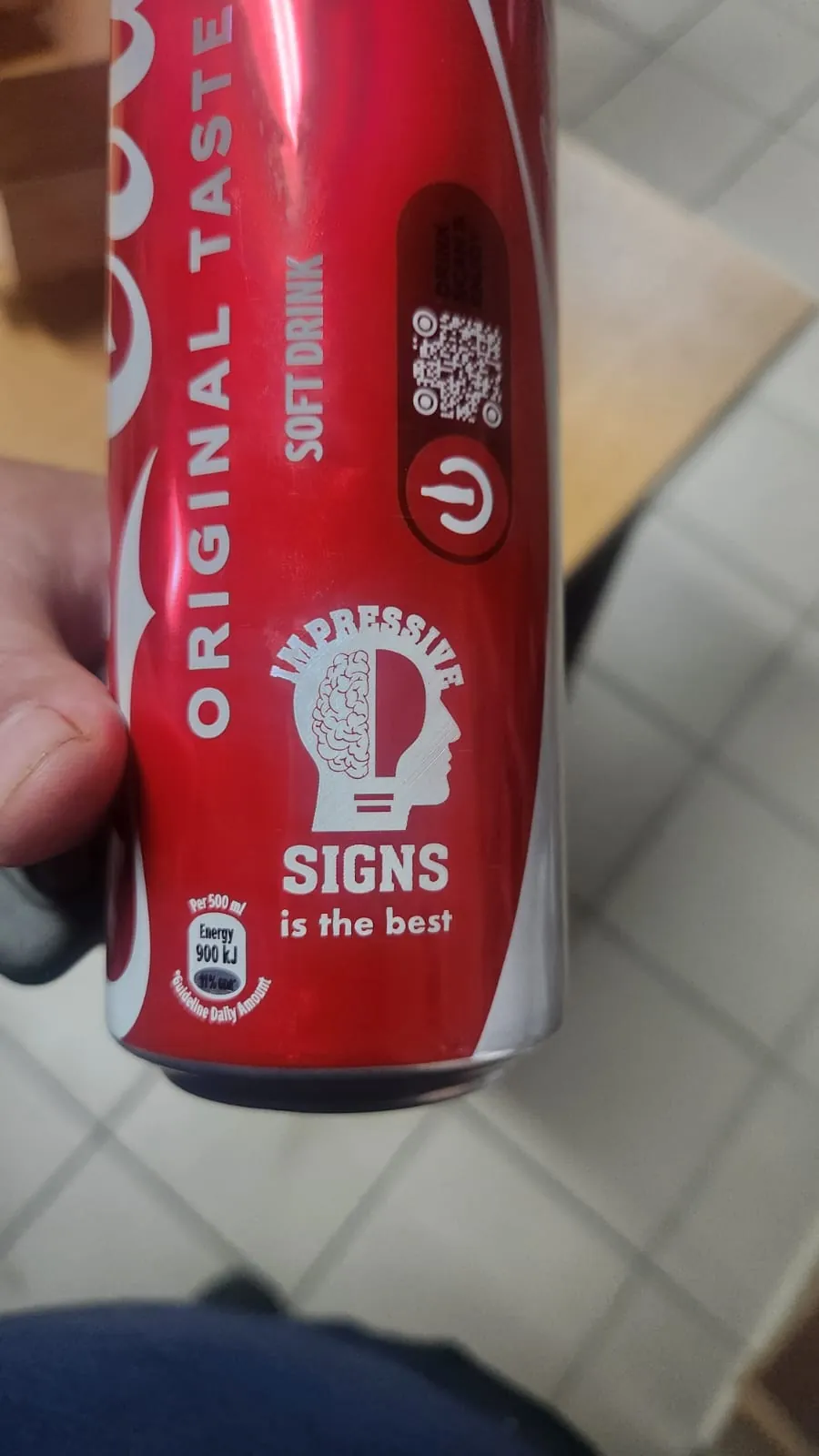 Custom laser marking on a metal drinks can